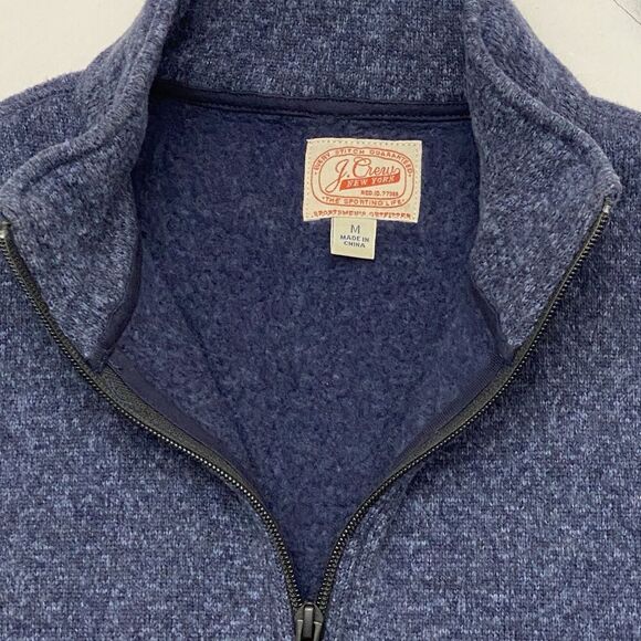 J. Crew The Sporting Life Men's Medium Heather Blue Quarter Zip Fleece Pullover - Picture 3 of 10